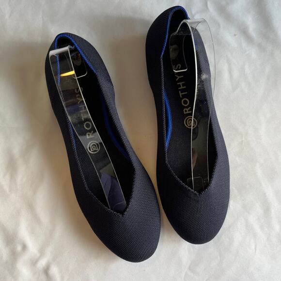 Rothy's Shoes - Rothys The Flat Navy Blue Ballet Flat Round Toe Career Office